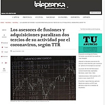 Los asesores de fusiones y adquisiciones paralizan dos tercios de su actividad por el coronavirus, segn TTR
